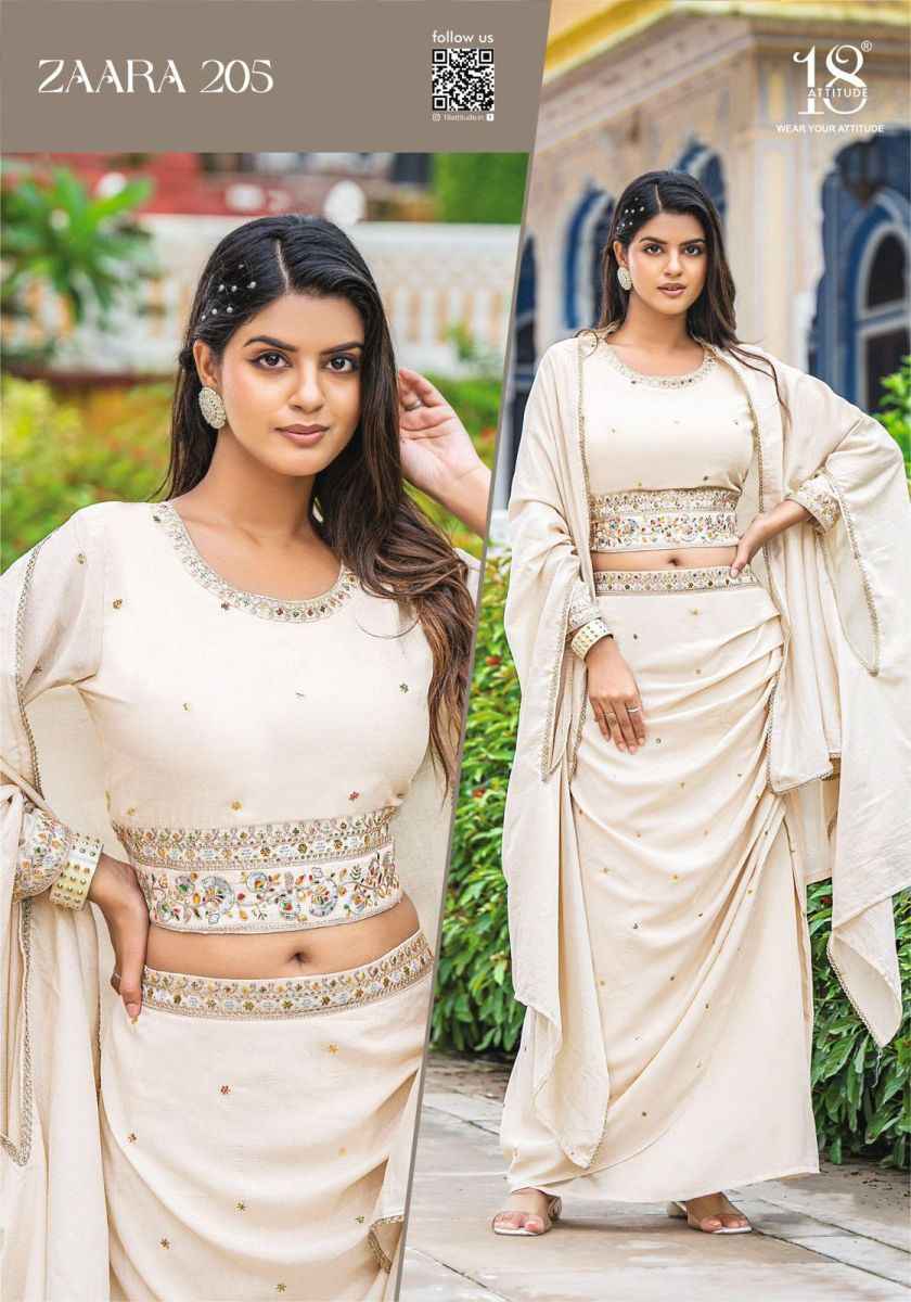 18 Attitude Zara Vol-2 Vichitra Silk Readymade Dress (5 pcs Catalogue)