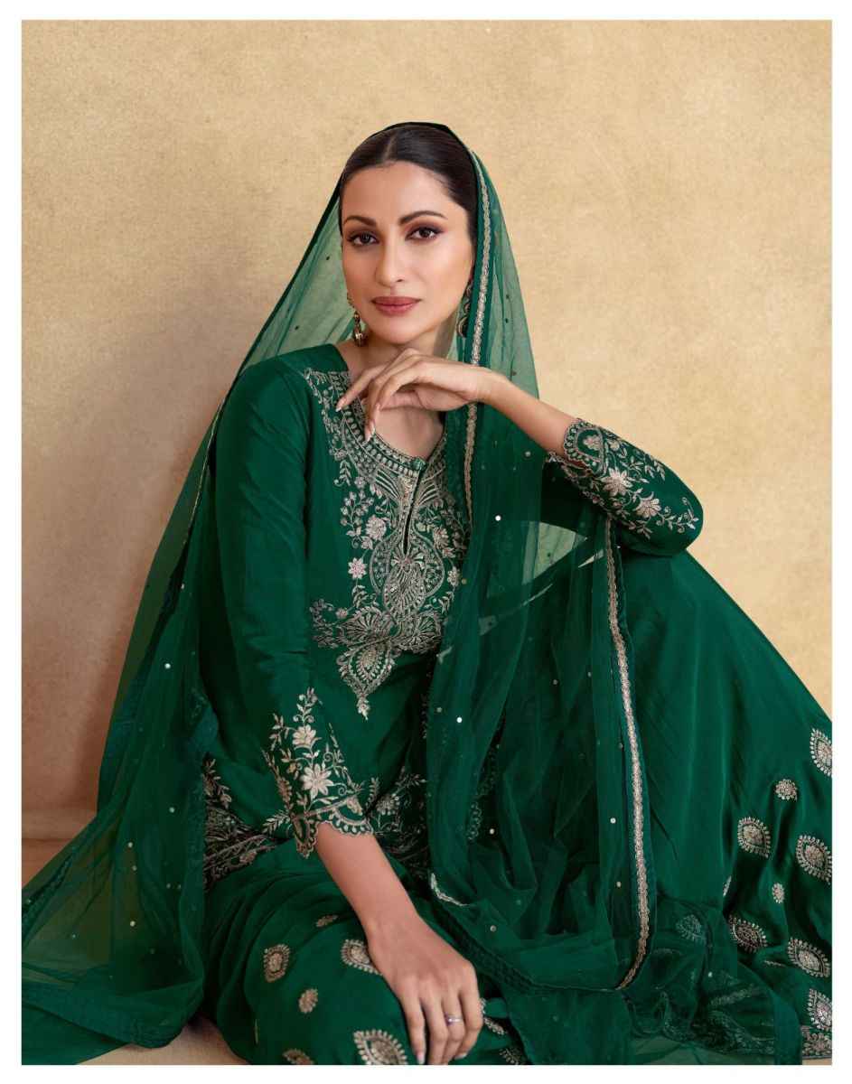 Aashirwad Creation Chakori Premium Chinon Silk Readymade Suit (4 pc Cataloge)