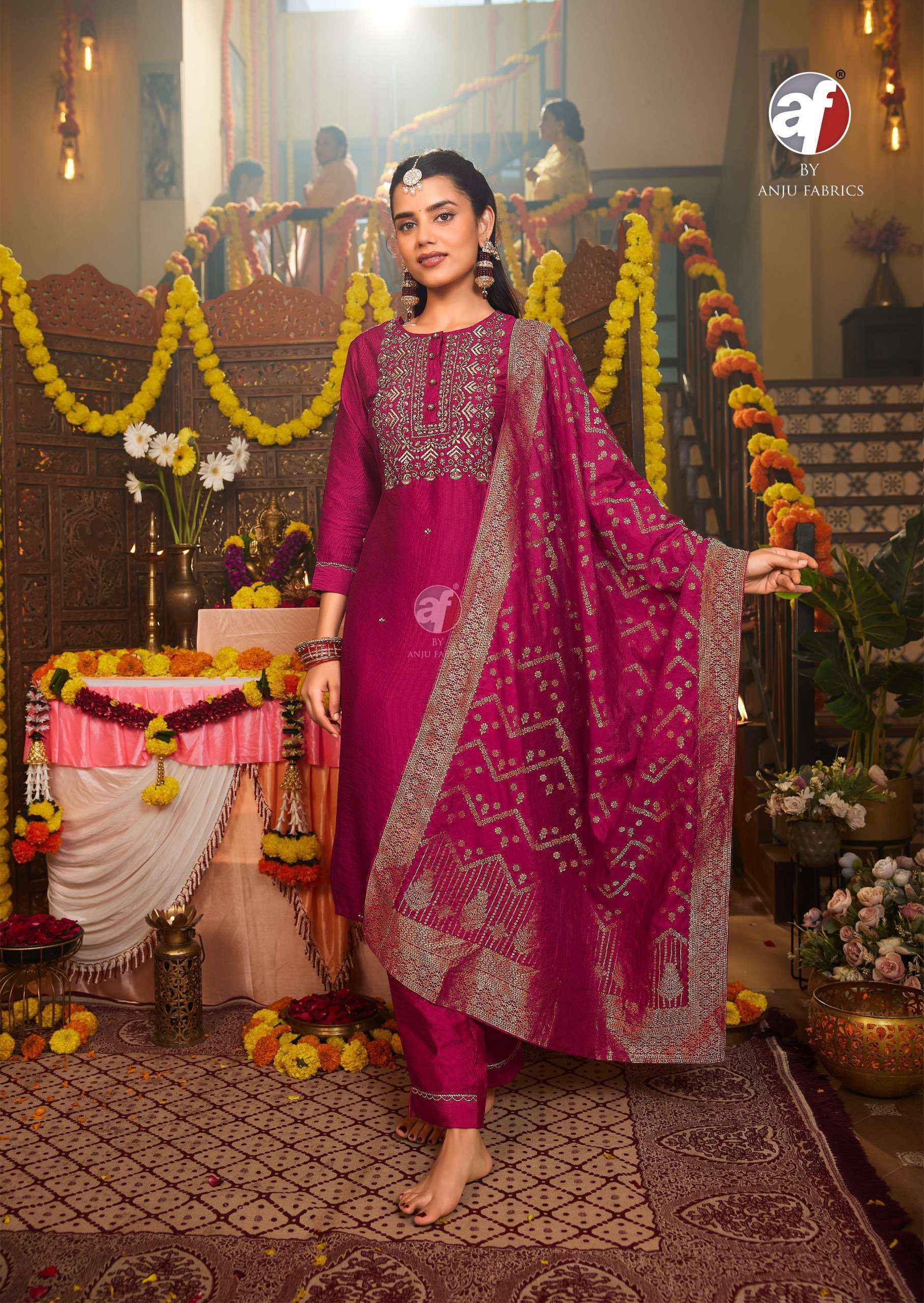 Anju Fabrics Mayuri Vol-5 Viscose Nylon Readymade Suit (6 pcs Catalogue)