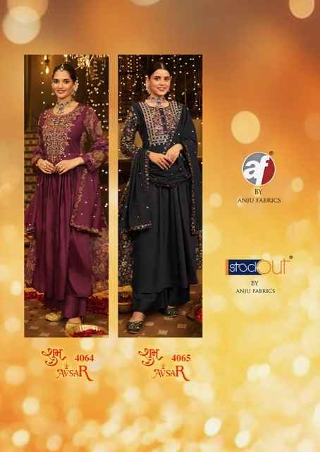 Anju Fabrics Shubh Avsar Viscose Anarkali Flair Readymade Suit (5 pcs Catalogue)