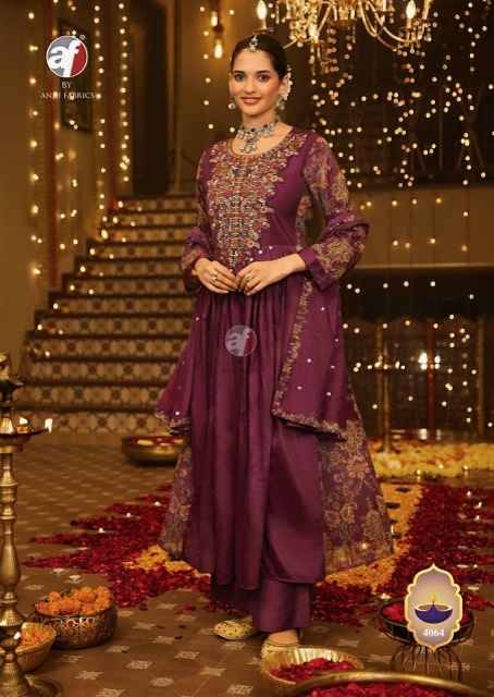 Anju Fabrics Shubh Avsar Viscose Anarkali Flair Readymade Suit (5 pcs Catalogue)