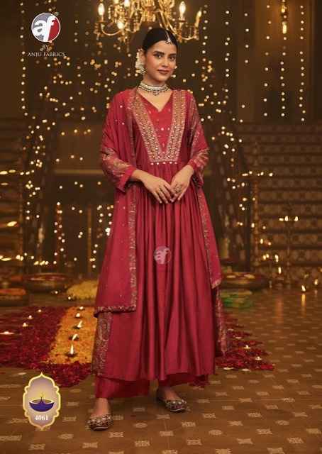 Anju Fabrics Shubh Avsar Viscose Anarkali Flair Readymade Suit (5 pcs Catalogue)