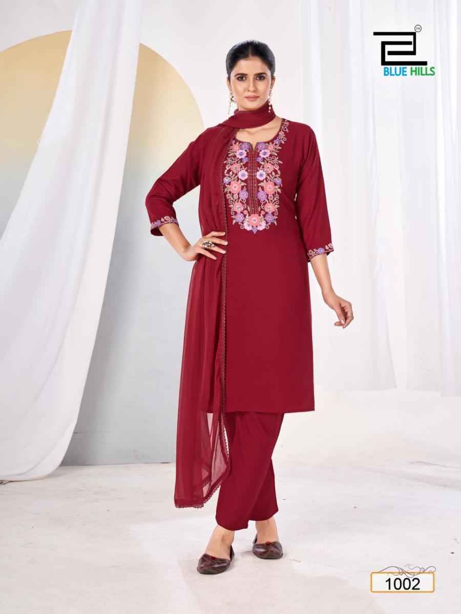 Blue Hills Vansika Rayon Readymade Suit (4 pcs Catalogue)