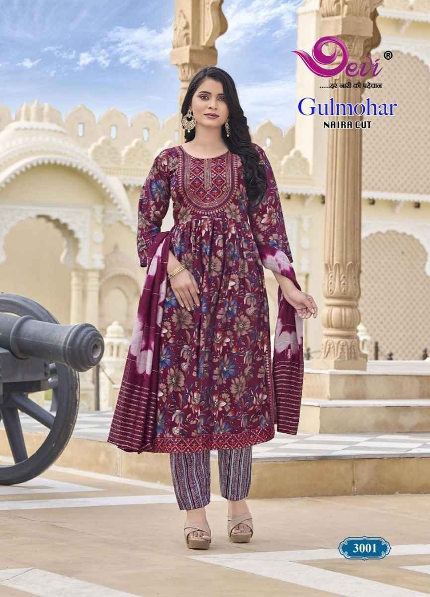 Devi Gulmohar Vol-3 Muslin Readymade Suit (8 pcs Catalogue)