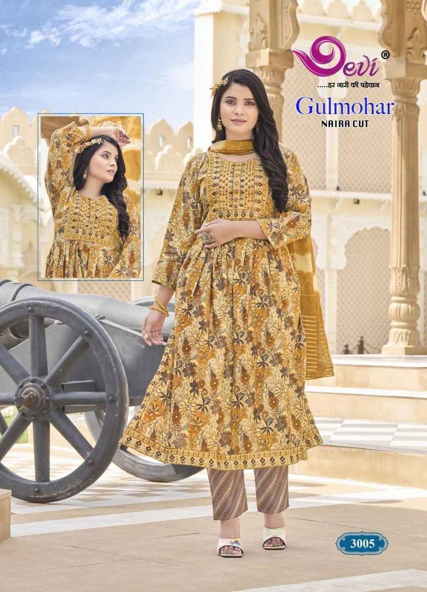 Devi Gulmohar Vol-3 Muslin Readymade Suit (8 pcs Catalogue)