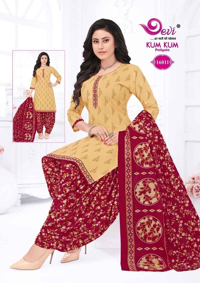 Devi Kum Kum Patiyala Vol-16 Cotton Readymade Suit (12 pcs Catalogue)