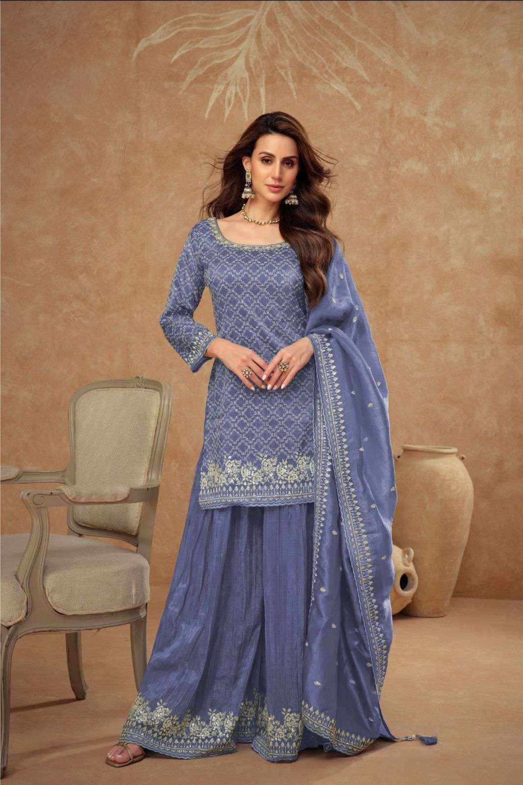 Gulkayra Designer Daisy Readymade Silk Dress (3 pcs Catalogue)