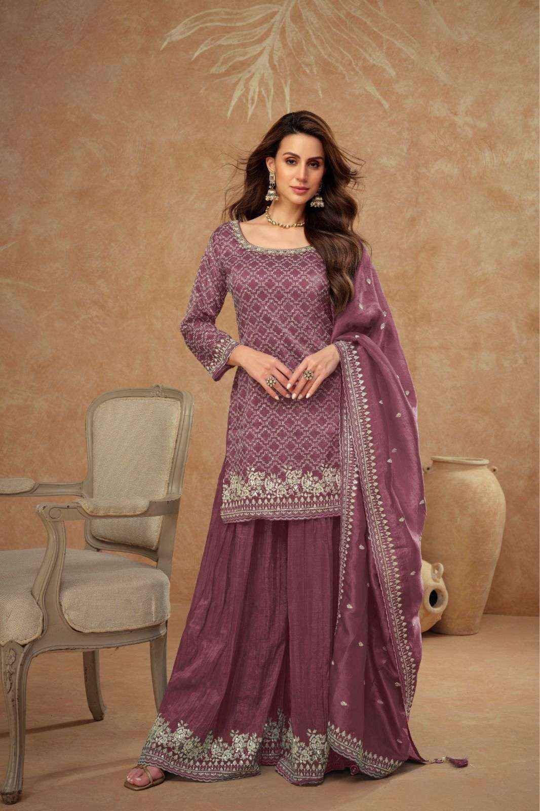 Gulkayra Designer Daisy Readymade Silk Dress (3 pcs Catalogue)