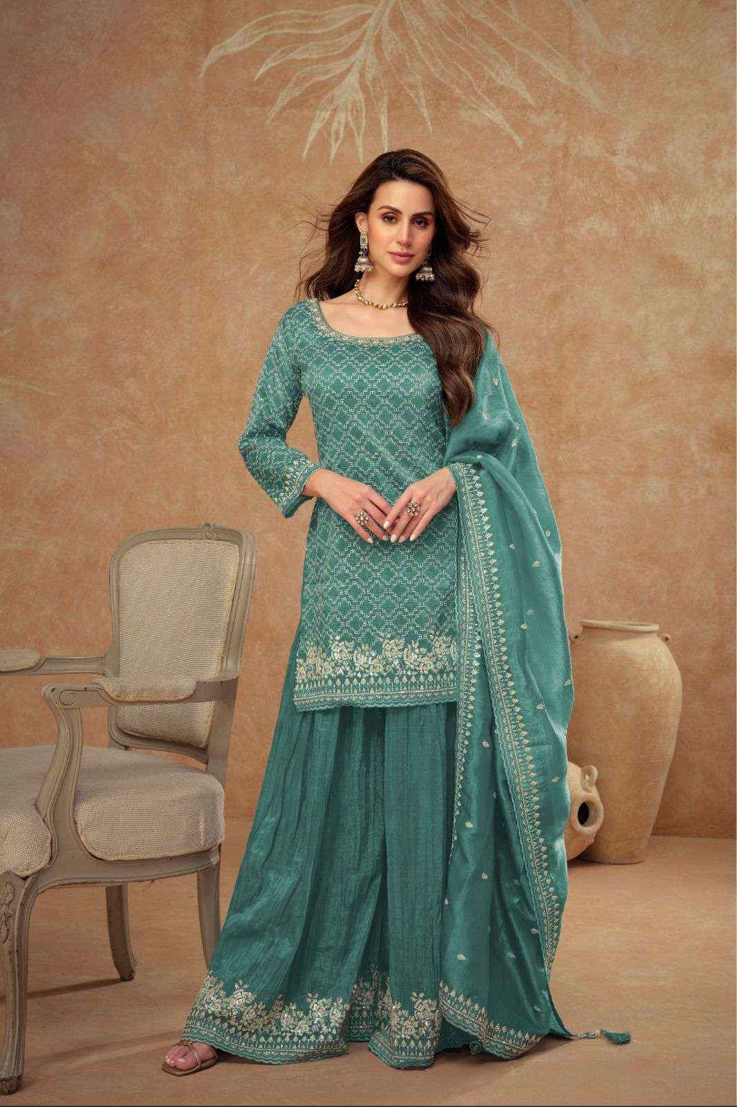 Gulkayra Designer Daisy Readymade Silk Dress (3 pcs Catalogue)