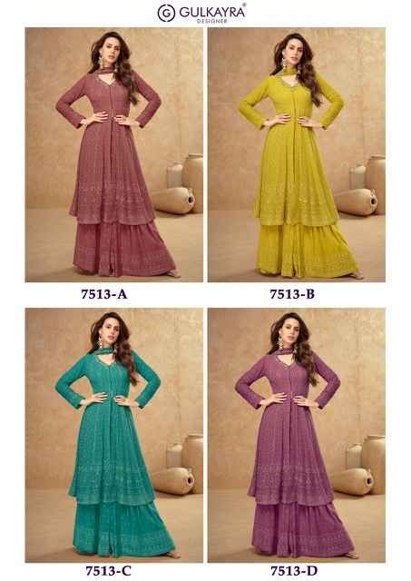 Gulkayra Designer Farina Real Georgette Readymade Dress (4 pcs Catalogue)