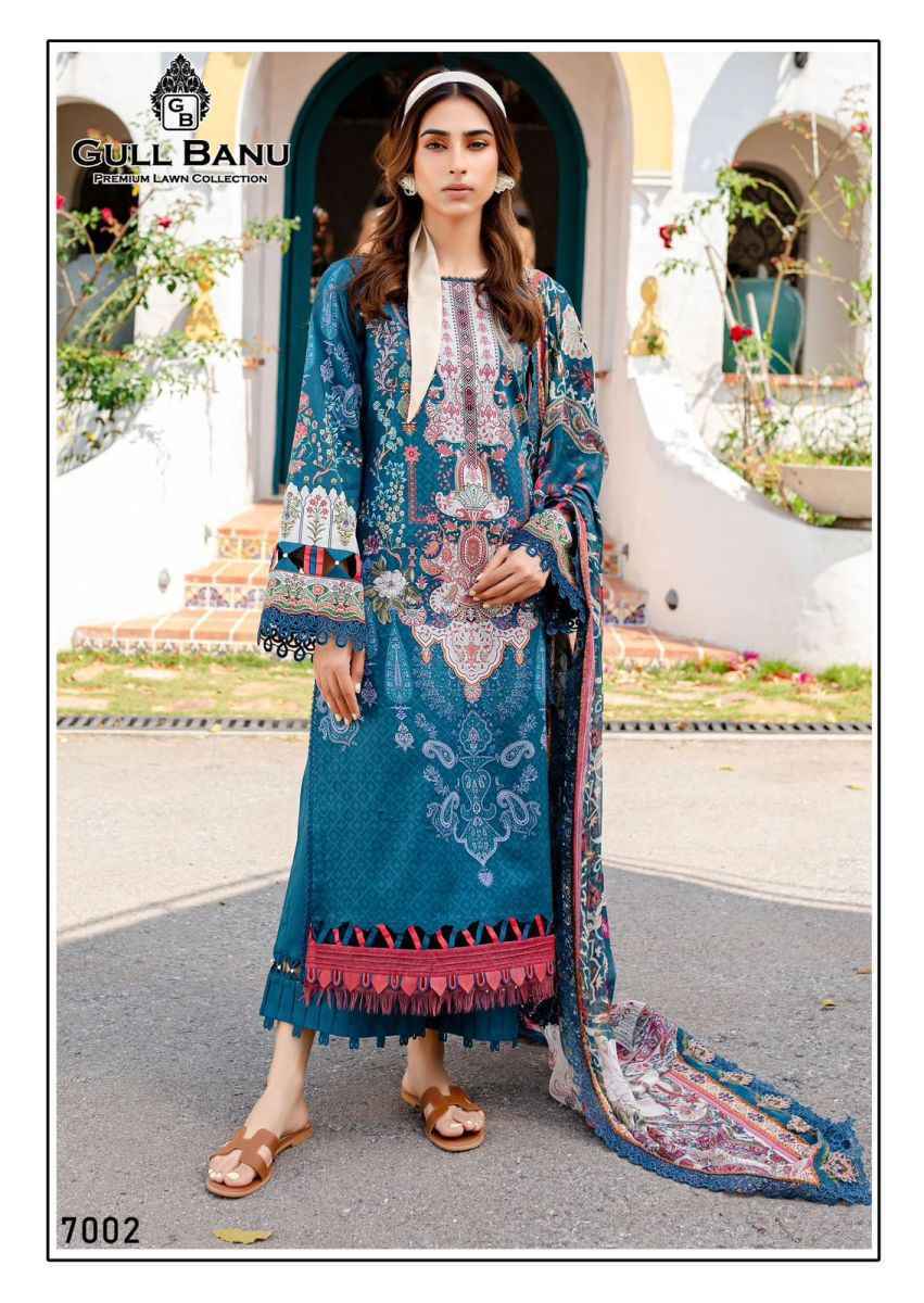 Gull Aahmed Gull Banu Vol-7 Lawn Cotton Dress Material (6 pcs Catalogue)