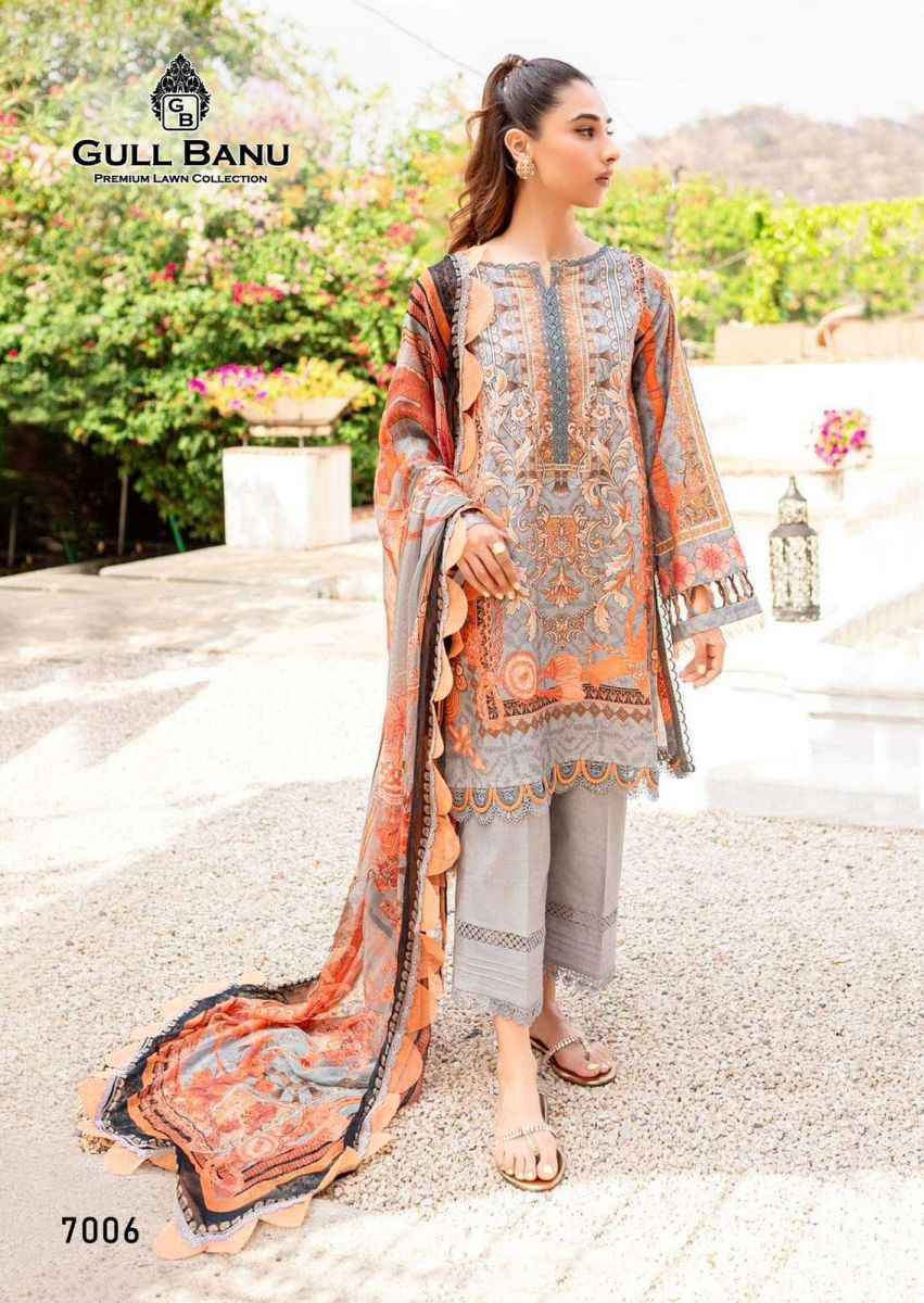 Gull Aahmed Gull Banu Vol-7 Lawn Cotton Dress Material (6 pcs Catalogue)