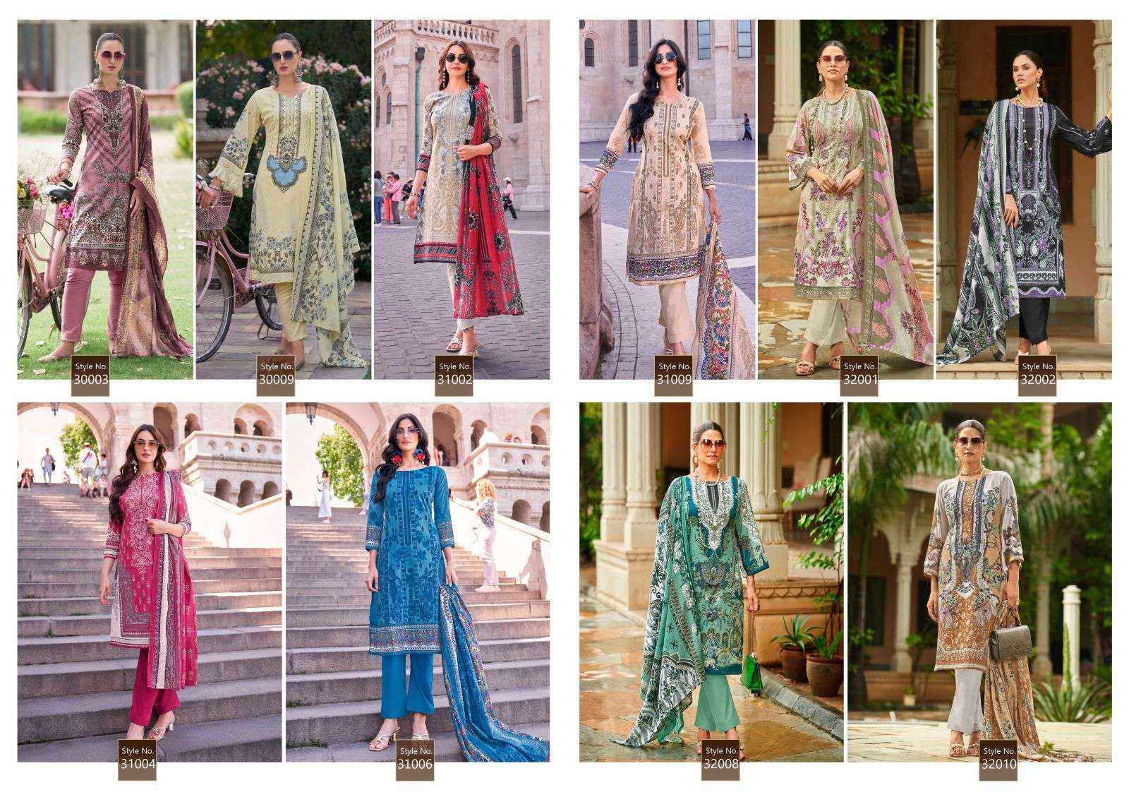 Ishaal Prints Gulmohar Combo 24 Lawn Cotton Dress Material (10 pcs Catalogue)