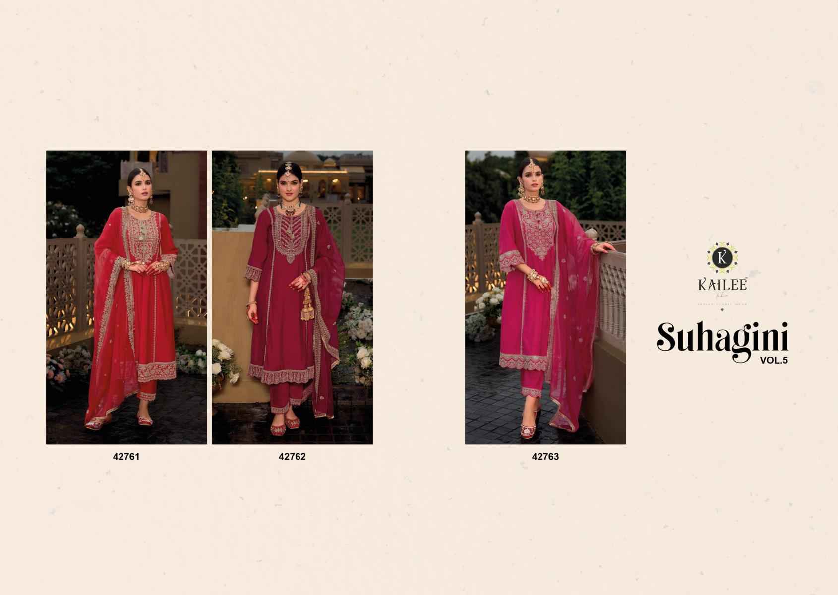 Kailee Fashion Suhagini Vol-5 Pure Viscose Silk Readymade Suit (3 pcs Catalogue)