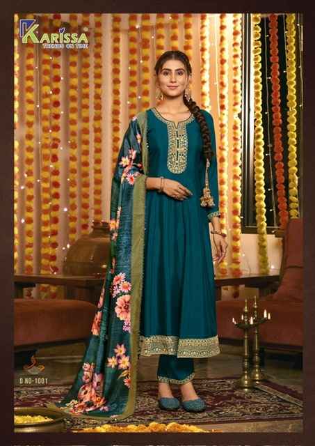 Karissa Gehna Vichitra Silk Readymade Readymade Suit (4 pcs Catalogue)