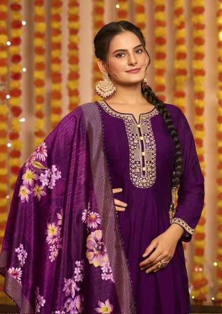 Karissa Gehna Vichitra Silk Readymade Readymade Suit (4 pcs Catalogue)