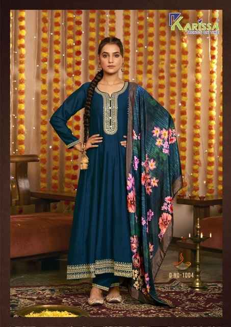 Karissa Gehna Vichitra Silk Readymade Readymade Suit (4 pcs Catalogue)