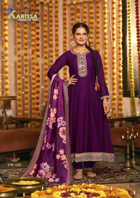 Karissa Gehna Vichitra Silk Readymade Readymade Suit (4 pcs Catalogue)