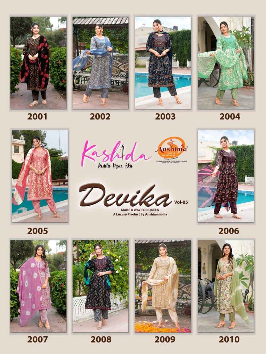Kashida Devika Vol-5 Rayon Readymade Suit (10 pcs Catalogue)