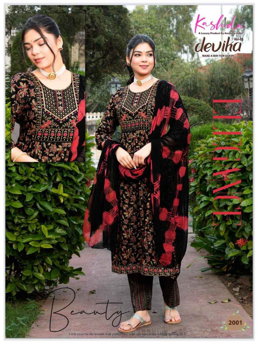 Kashida Devika Vol-5 Rayon Readymade Suit (10 pcs Catalogue)