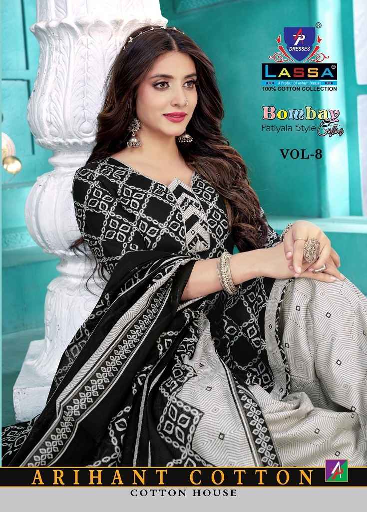 Lassa Bombey Patiyala Style Vol-8 Cotton Dress Material (10 pcs Catalogue)