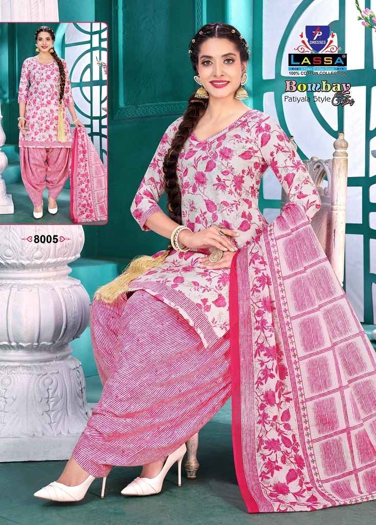 Lassa Bombey Patiyala Style Vol-8 Cotton Dress Material (10 pcs Catalogue)