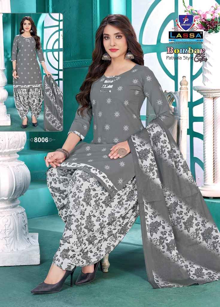 Lassa Bombey Patiyala Style Vol-8 Cotton Dress Material (10 pcs Catalogue)