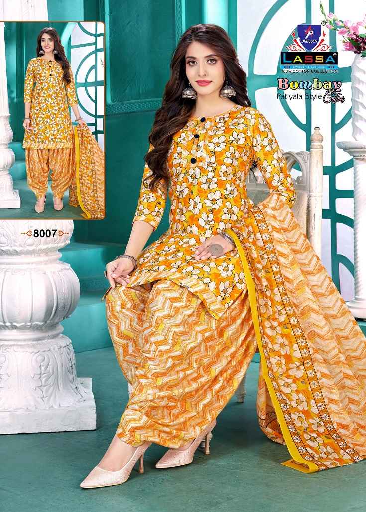 Lassa Bombey Patiyala Style Vol-8 Cotton Dress Material (10 pcs Catalogue)