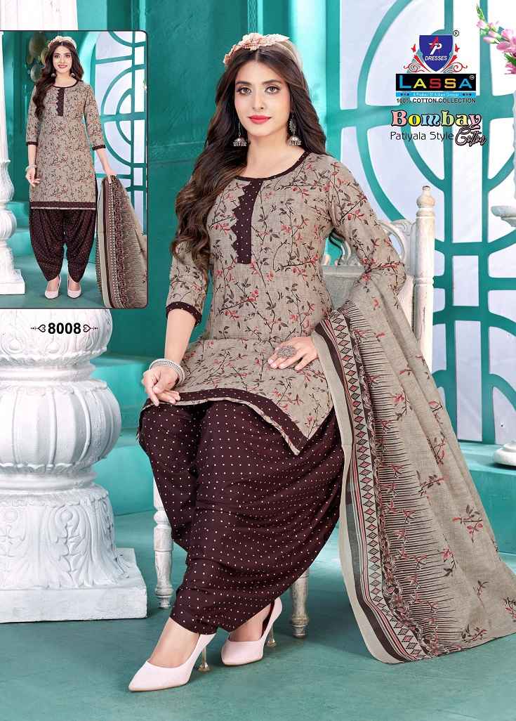 Lassa Bombey Patiyala Style Vol-8 Cotton Dress Material (10 pcs Catalogue)