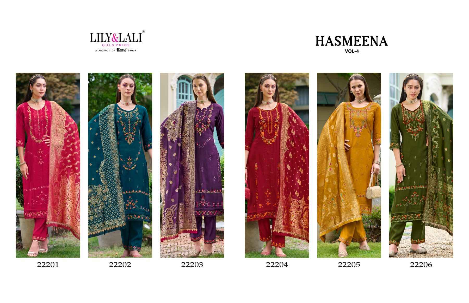 Lily & Lali Hasmeena Vol-4 Viscose Readymade Suit (6 pcs Catalogue)