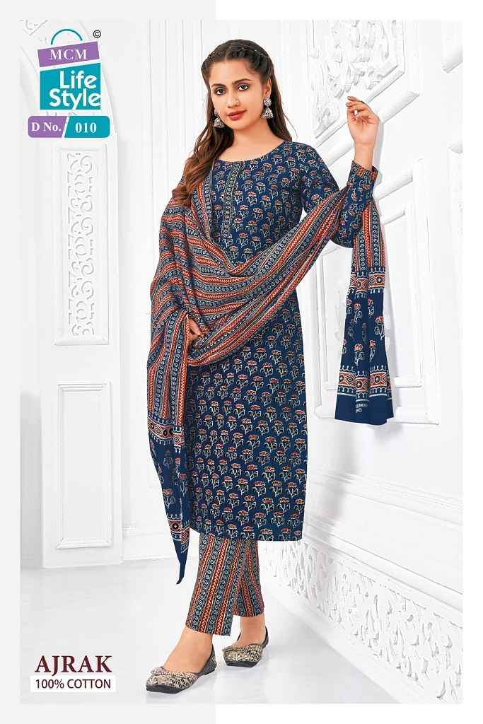 MCM Ajrak Vol-1 Cotton Dress Material (10 pcs Catalogue)