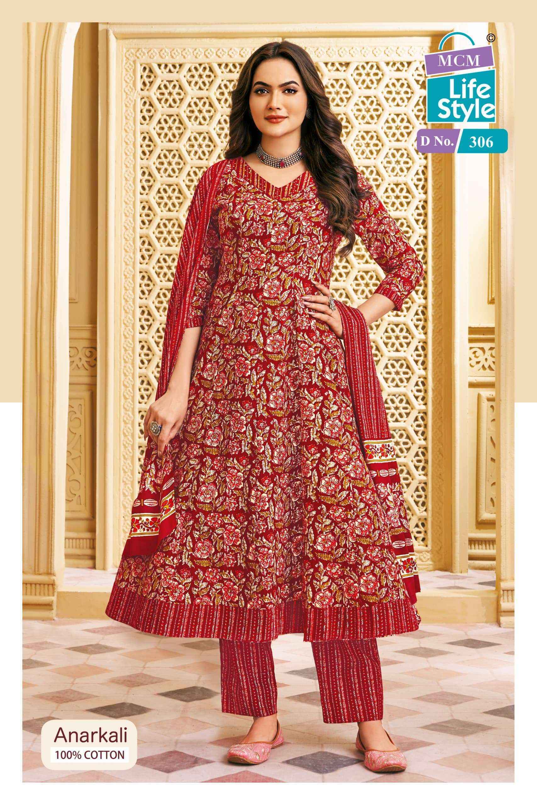 MCM Lifestyle Anarkali Vol-3 Cotton Readymade Suit (10 pcs Catalogue)