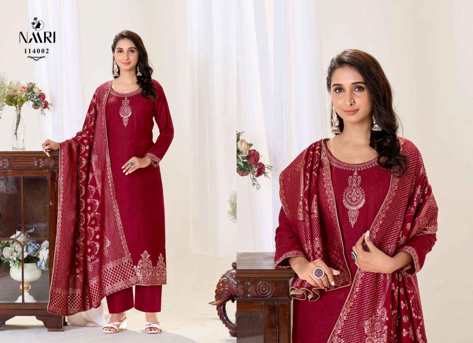 Naari Glori Pashmina Jacquard Dress Material (4 pcs Catalogue)