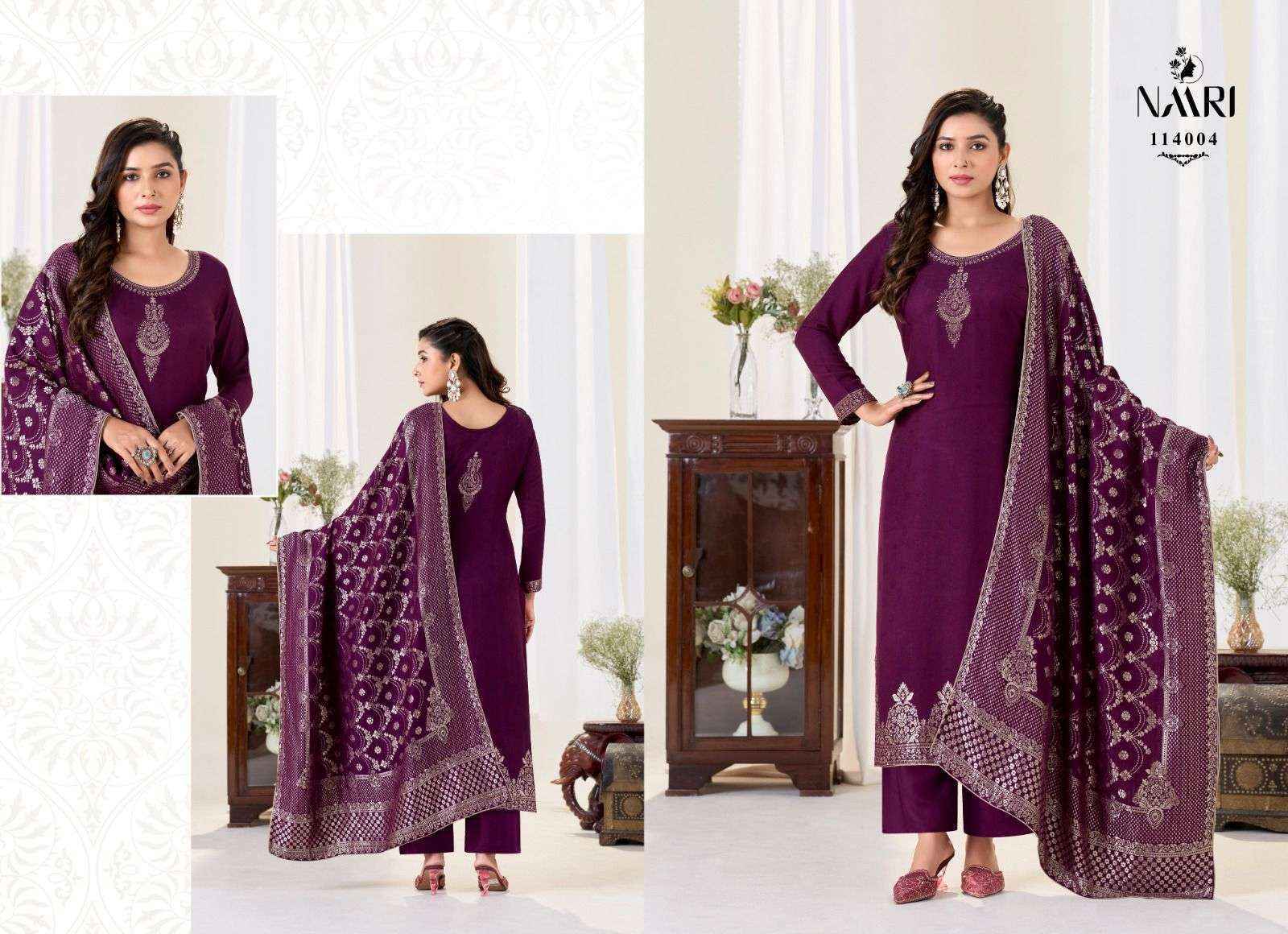 Naari Glori Pashmina Jacquard Dress Material (4 pcs Catalogue)
