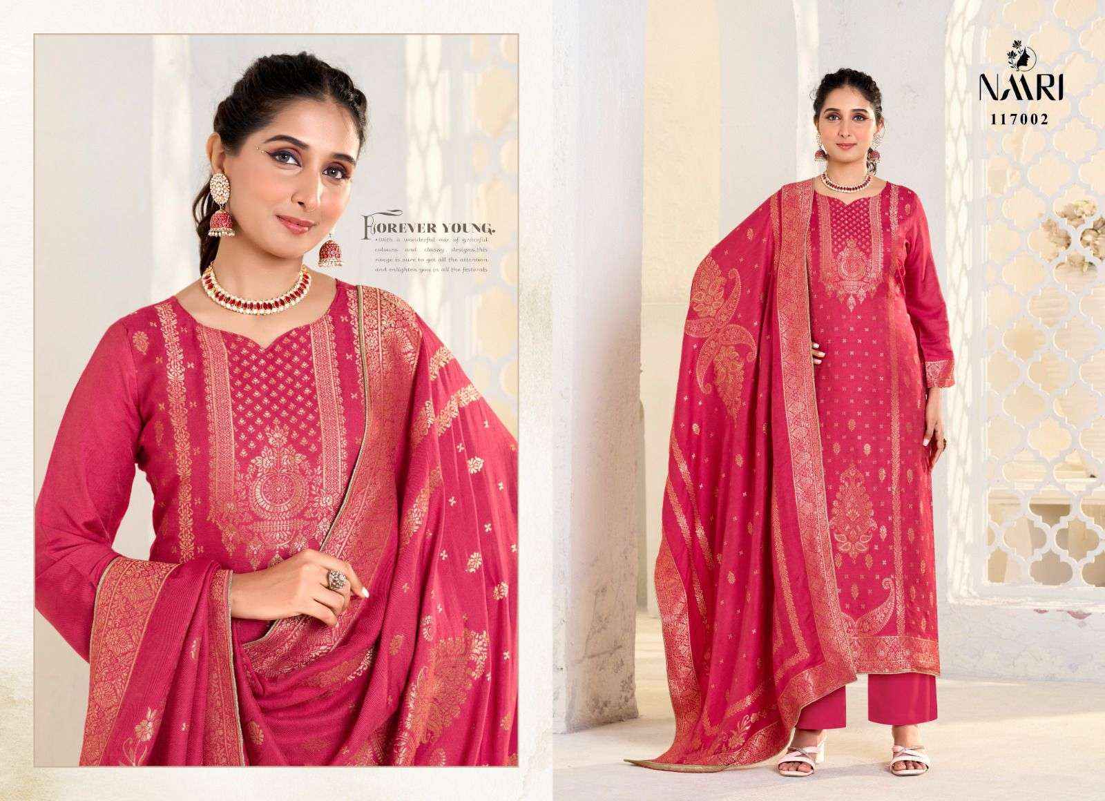 Naari Gulistan Pashmina Jacquard Dress Material (4 pcs Catalogue)