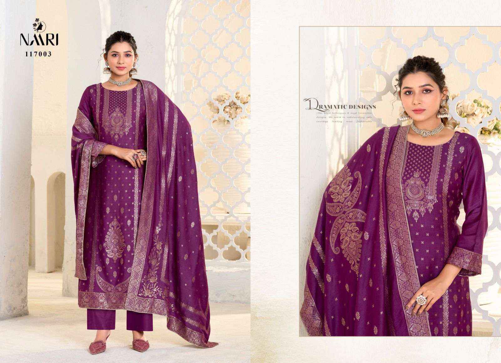Naari Gulistan Pashmina Jacquard Dress Material (4 pcs Catalogue)