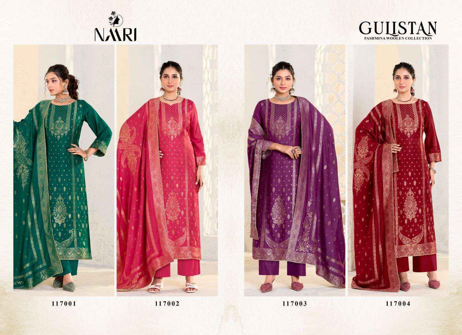 Naari Gulistan Pashmina Jacquard Dress Material (4 pcs Catalogue)