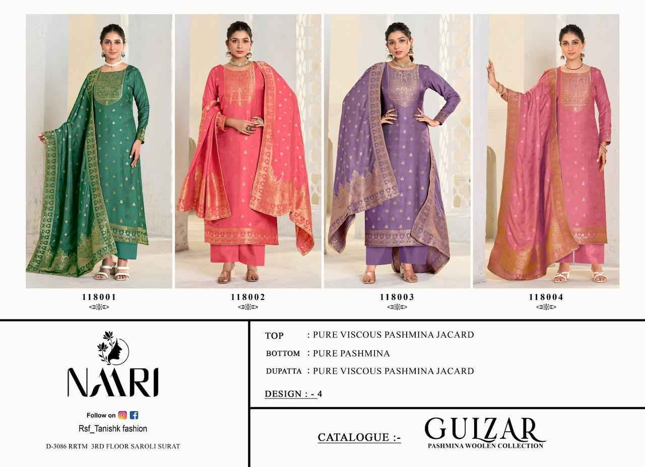 Naari Gulzar Viscose Pashmina Dress Material (4 pcs Catalogue)