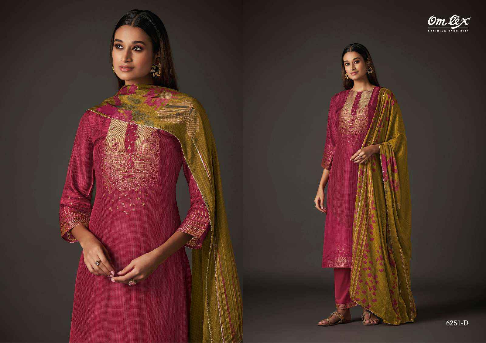 Omtex Caprina Vol-2 Silk Jacquard Dress Material (4 pcs Catalogue)