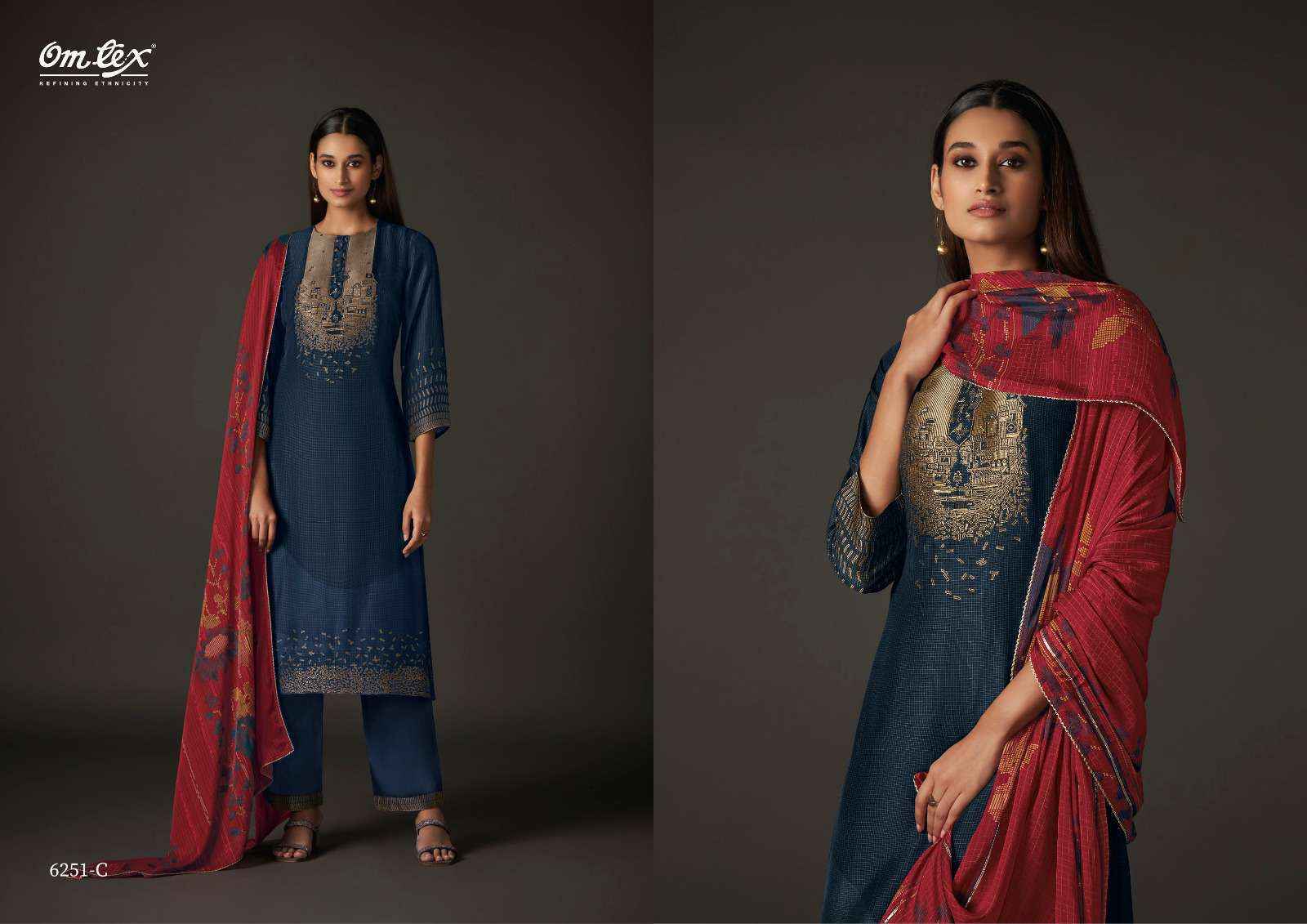 Omtex Caprina Vol-2 Silk Jacquard Dress Material (4 pcs Catalogue)