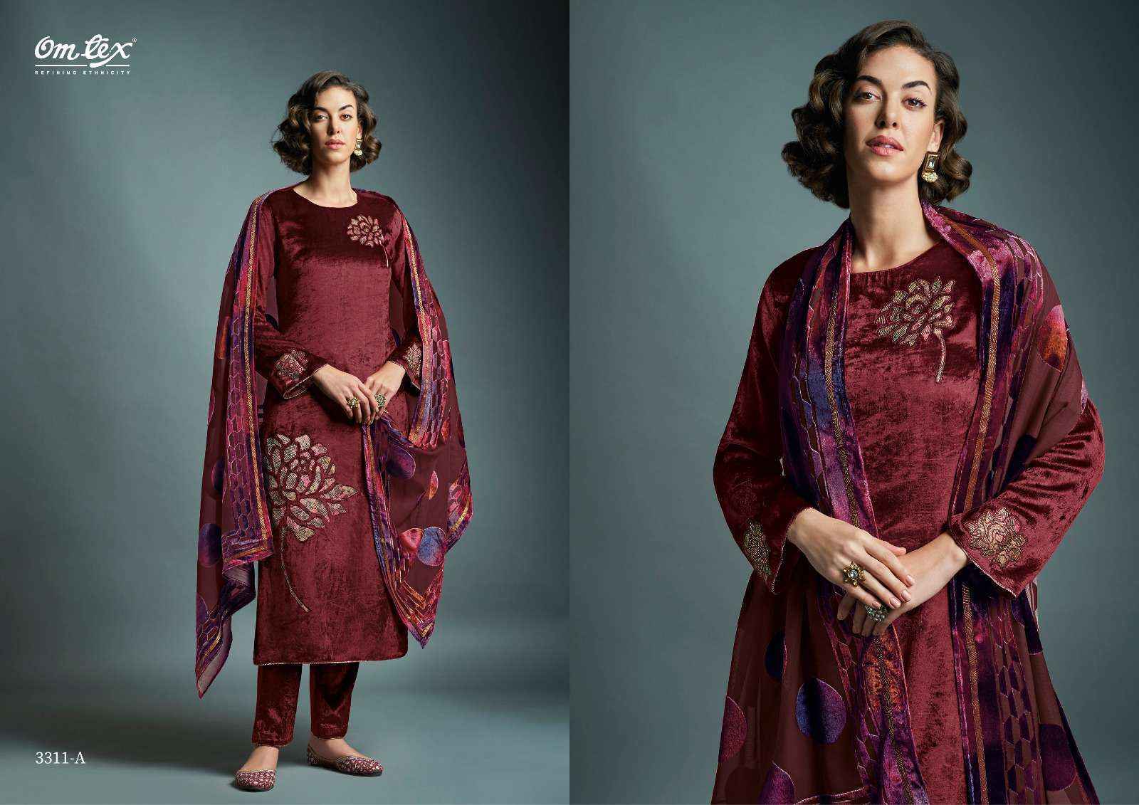 Omtex Daira Vol-3 Velvet Dress Material (4 pcs Catalogue)