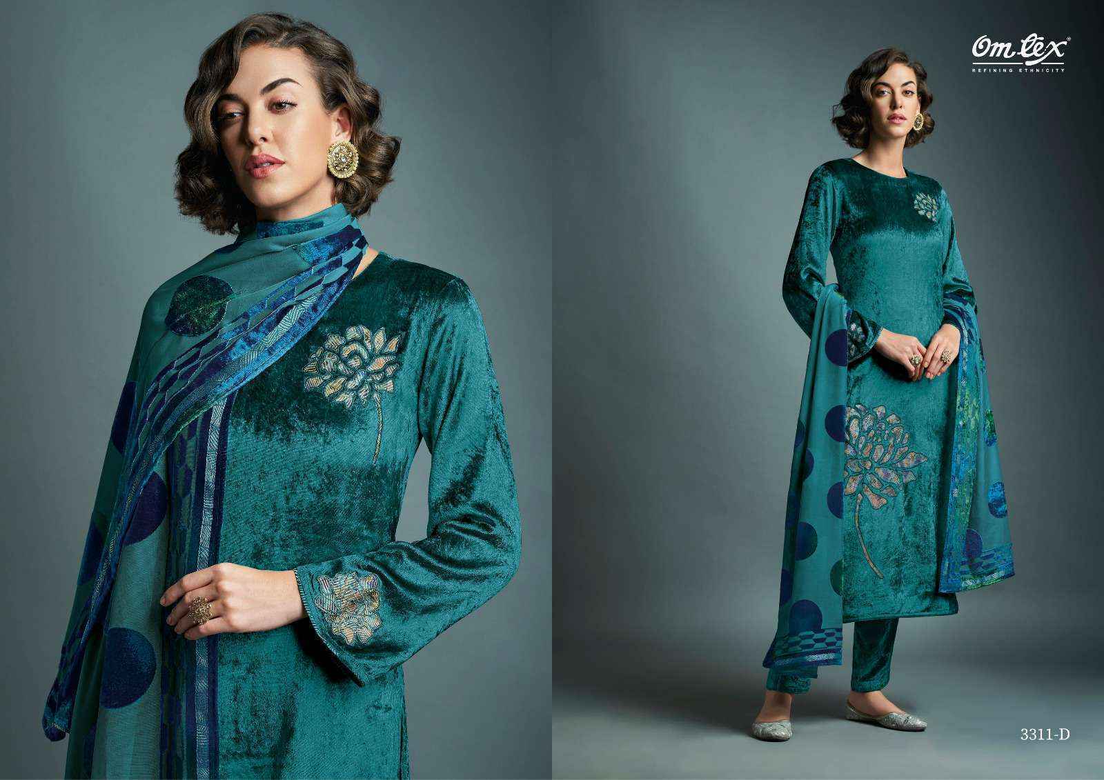 Omtex Daira Vol-3 Velvet Dress Material (4 pcs Catalogue)