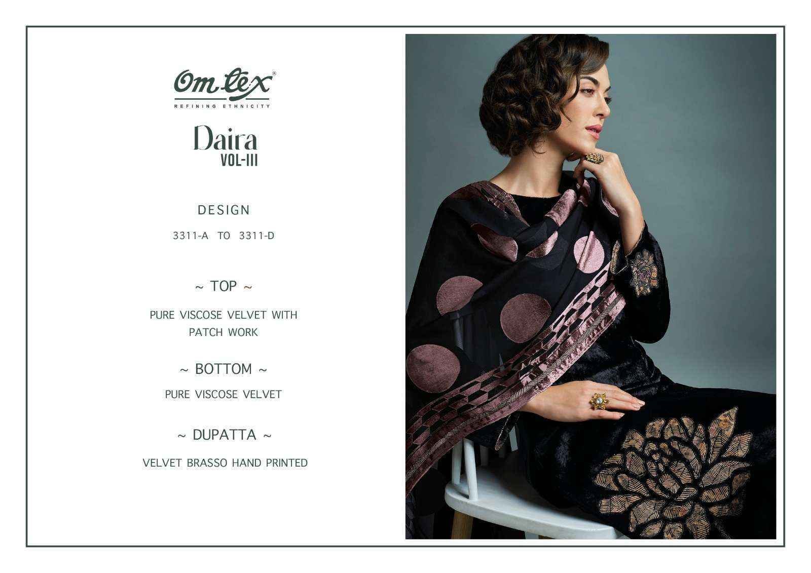 Omtex Daira Vol-3 Velvet Dress Material (4 pcs Catalogue)