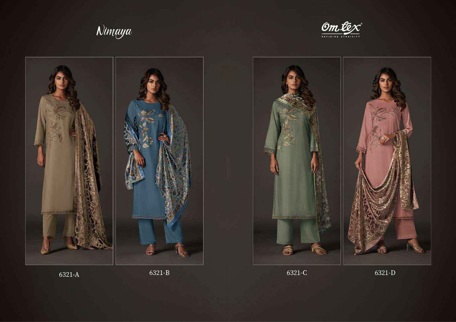 Omtex Nimaya Pashmina Dress Material (4 pcs Catalogue)