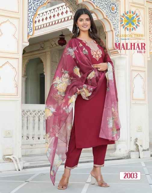 Passion Tree Malhar Vol-2 Romal Silk Readymade Suit (8 pcs Catalogue)