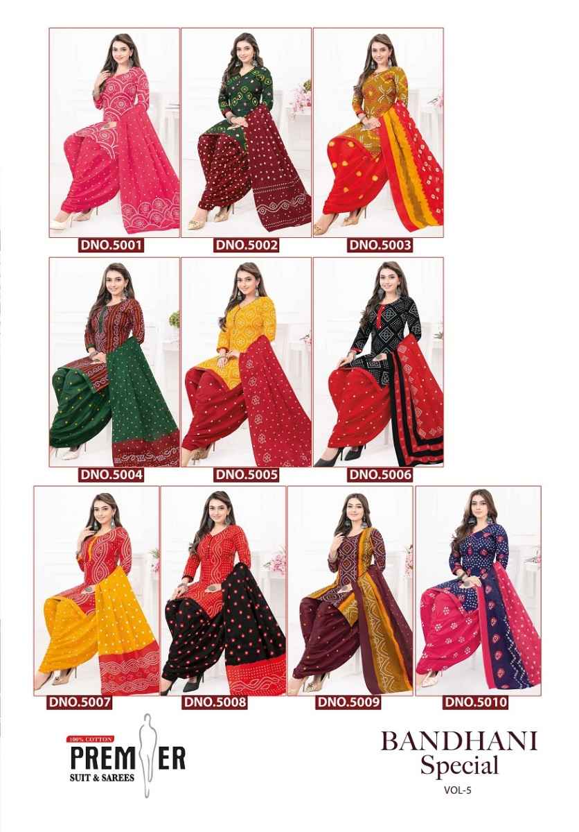Premier Bandhani Special Vol-5 Cotton Readymade Suit (10 pcs Catalogue)