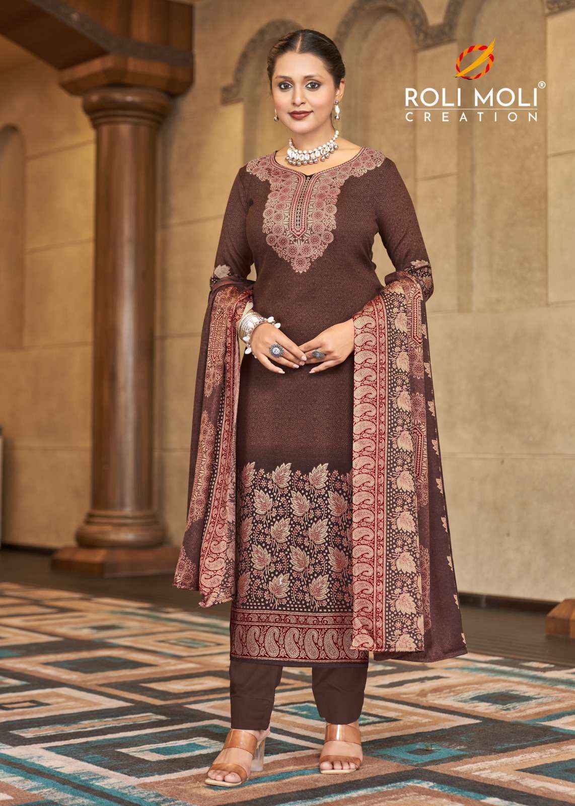 Roli Moli Faiza Pashmina Dress Material (8 pcs Catalogue)