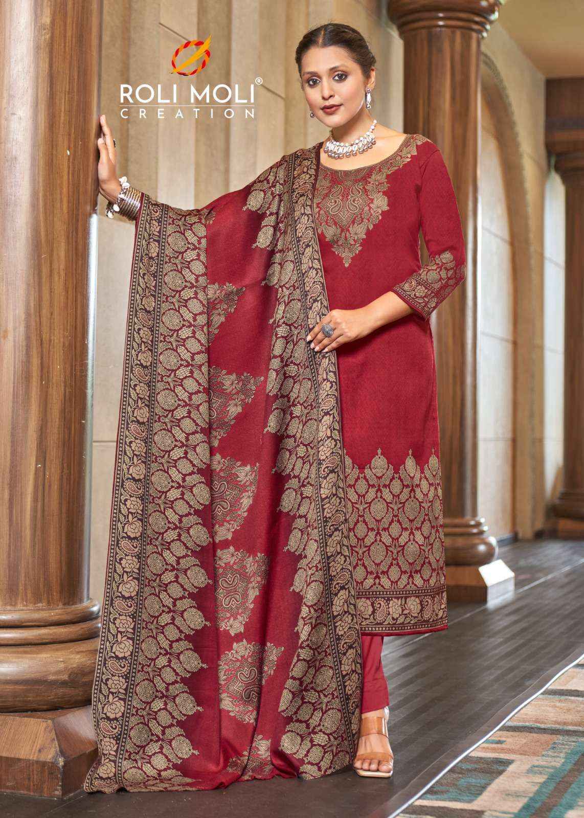Roli Moli Faiza Pashmina Dress Material (8 pcs Catalogue)