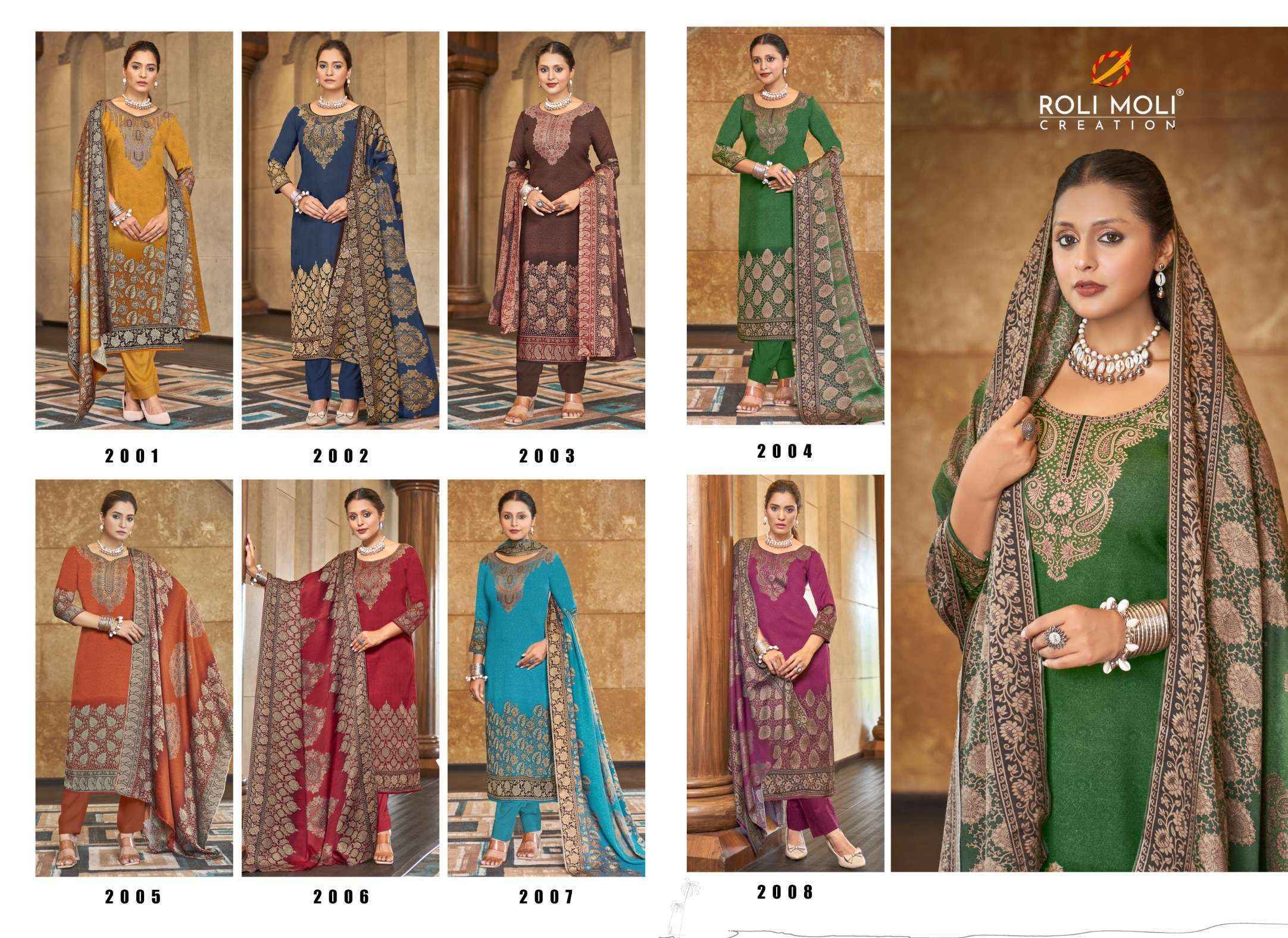 Roli Moli Faiza Pashmina Dress Material (8 pcs Catalogue)
