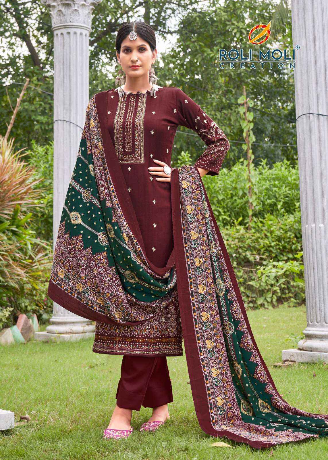 Roli Moli Fitoor Pashmina Dress Material (8 pcs Catalogue)